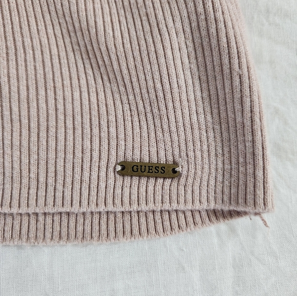 Guess Women's Oversized Cropped Knit Collared Top Size M Pink Lightweight - Picture 11 of 12